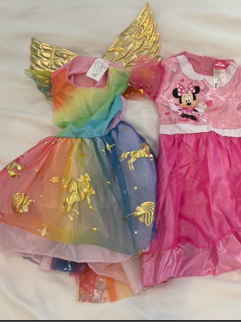 Disney Minnie Mouse Pink Dress & Rainbow Unicorn Girls Costume 2T-3T